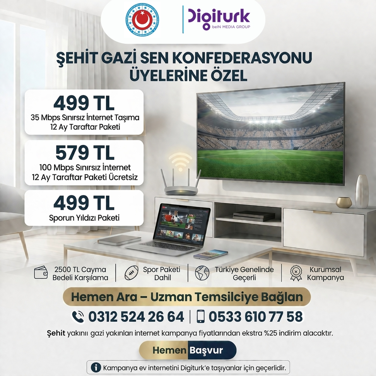 Şehit Gazi Sen Konfederasyonu Üyelerine Özel Digiturk Kampanyası Başladı