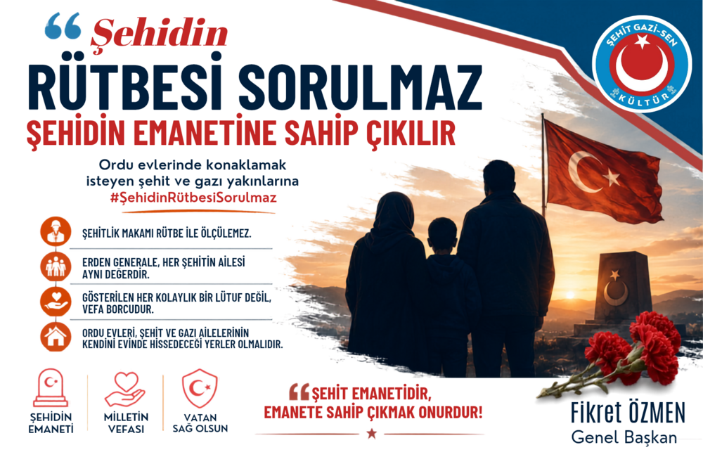 Fikret Özmen’den Çağrı: “Şehidin Rütbesi Sorulmaz, Şehidin Emanetine Sahip Çıkılır”