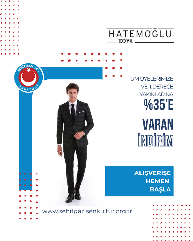 Şehit Gazi Sen Konfederasyonu Üyelerine Özel Hatemoğlu İndirim Anlaşması